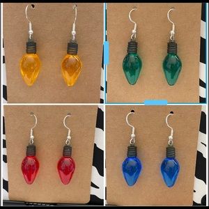 2 for $7 cute Christmas light bulbs earrings